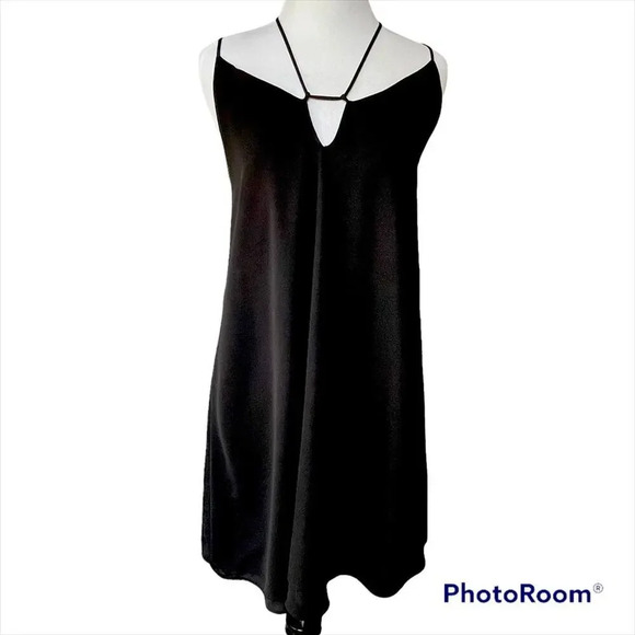 Krisa Summer Black Halter Neck A- Line Dress Open Back Strappy Size XS - Picture 1 of 7